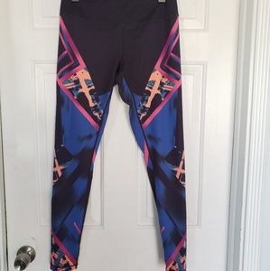 Zella Navy and Splash Pattern Legging